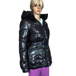 DKNY Shiny Black Puffer Jacket